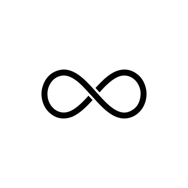 Icône symbole infini noir. Concept d'infini, illimité et sans fin . — Image vectorielle