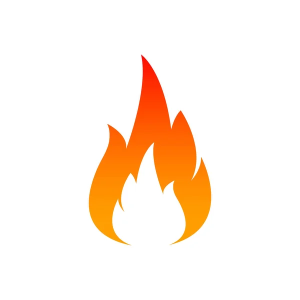 Icona fiamma di fuoco. Concetto di petrolio, gas ed energia e cibo caldo. Design piatto, illustrazione vettoriale su sfondo . — Vettoriale Stock