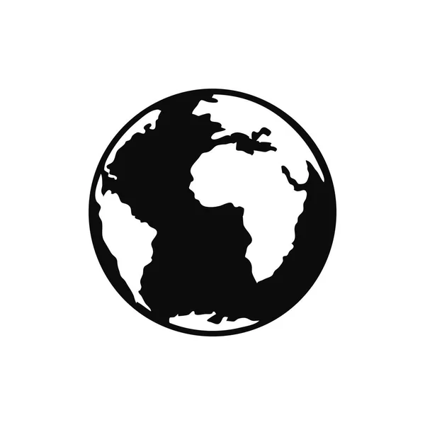 フラット地球地球アイコン。白い背景に分離された地球儀のイラスト. — ストックベクタ