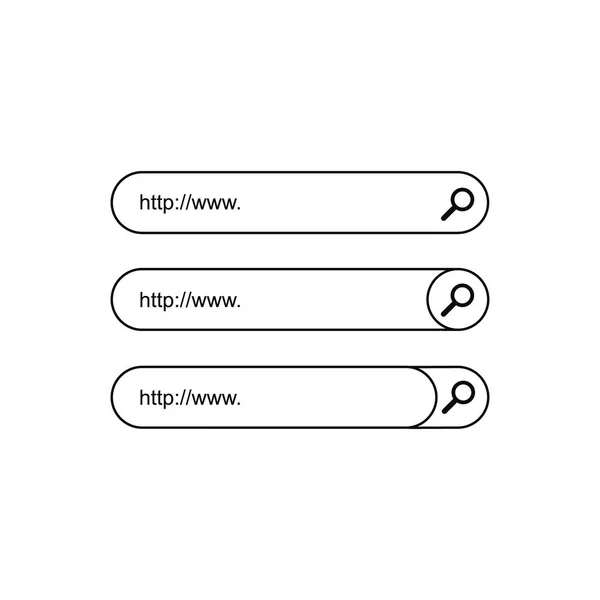 Diseño de barra de búsqueda, conjunto de cuadros de búsqueda ui - diseño ux y sitio web. Diseño plano, ilustración vectorial sobre fondo . — Vector de stock