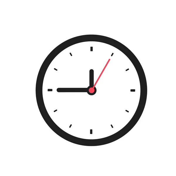 Reloj cara con sombra sobre fondo blanco. Ilustración vectorial. — Vector de stock