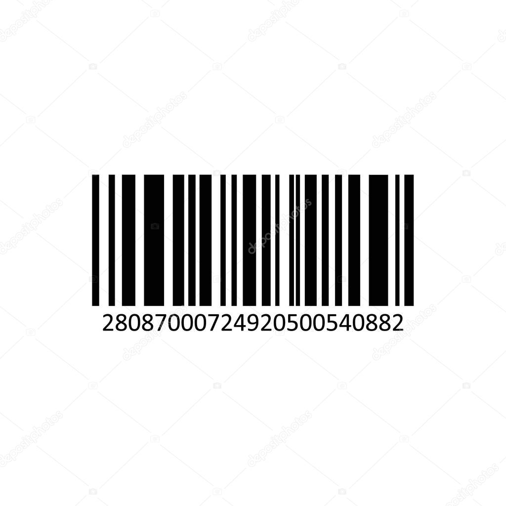 Vector realistic barcode isolated on white background.