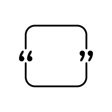 Simge vektör tırnak. Quotemarks anahat, konuşma işaretleri, ters virgül veya koleksiyon işaretler konuşmayı. Vektör hat sanat illüstrasyon izole beyaz arka plan üzerinde.