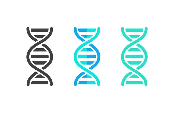 DNA or chromosome abstract strand symbol set. Vector illustration. — Stock Vector