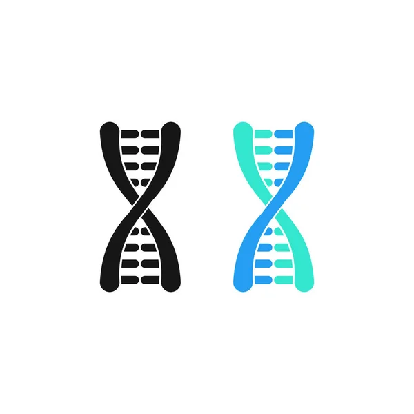 DNA or chromosome abstract strand symbol set. Vector illustration. — Stock Vector