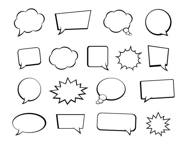 Big set of speech bubbles. Retro empty comic bubbles. Stickers. Vector illustration. — Stock Vector