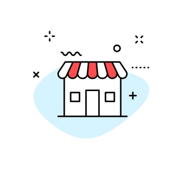 E-ticaret ve sıralı web simgeleri. Mobil Mağaza, Dijital pazarlama, Banka Kartı, Hediyeler. Vektör çizimi.