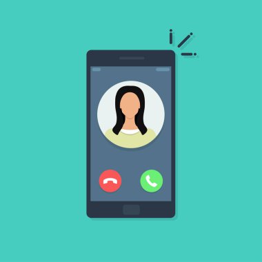 Akıllı telefon ekranından gelen arama. Arama hizmeti. Web afiş, web siteleri, infographics için modern bir kavram. Düz tasarım, arka planda vektör çizimi.