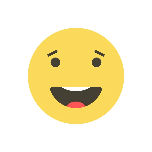 Emoji 表情图标集。有不同情绪的滑稽面孔。emoji 表情白色背景上的平面样式图标。社会媒介反应媒介例证. — 图库矢量图片