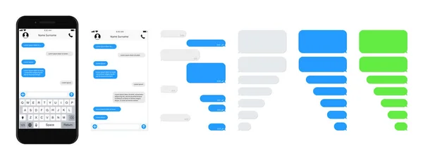 智能手机聊天可以发送模板泡沫。短信聊天作曲家。把你自己的文本放到消息中。电话聊天sms模板泡沫。矢量说明. — 图库矢量图片