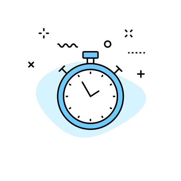 Ícones web de tempo e relógio em estilo de linha. Timer, Velocidade, Alarme, Calendário. Ilustração vetorial . —  Vetores de Stock