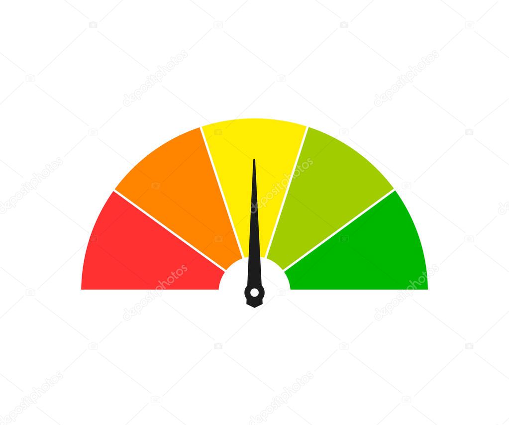 Speed metering icon. Fast and slow download speedometers, speed test. vector illustration isolated on white background.