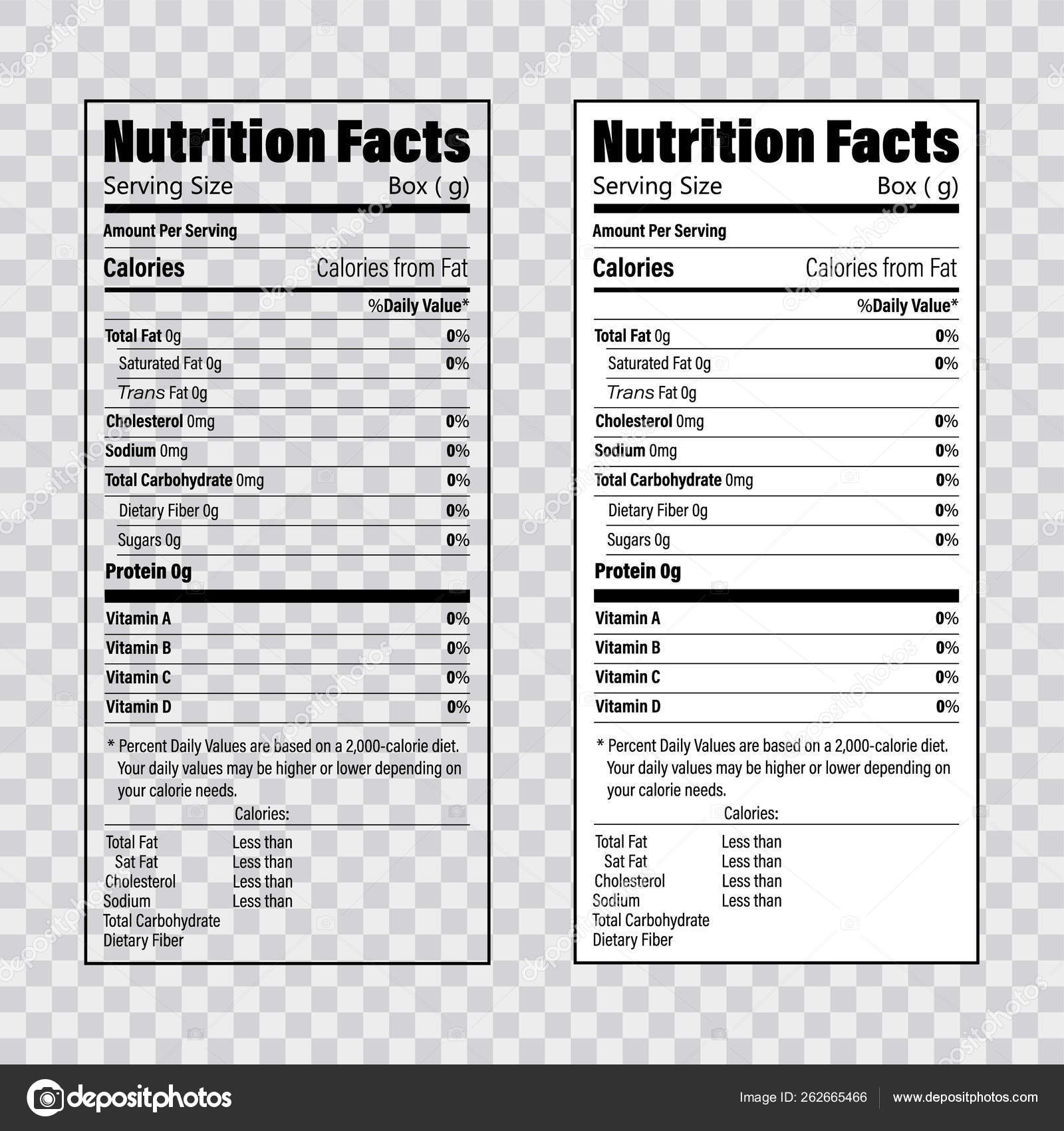 Featured image of post Nutrition Facts Label Template Download Nutrition facts label vector templates in color and black with editable text