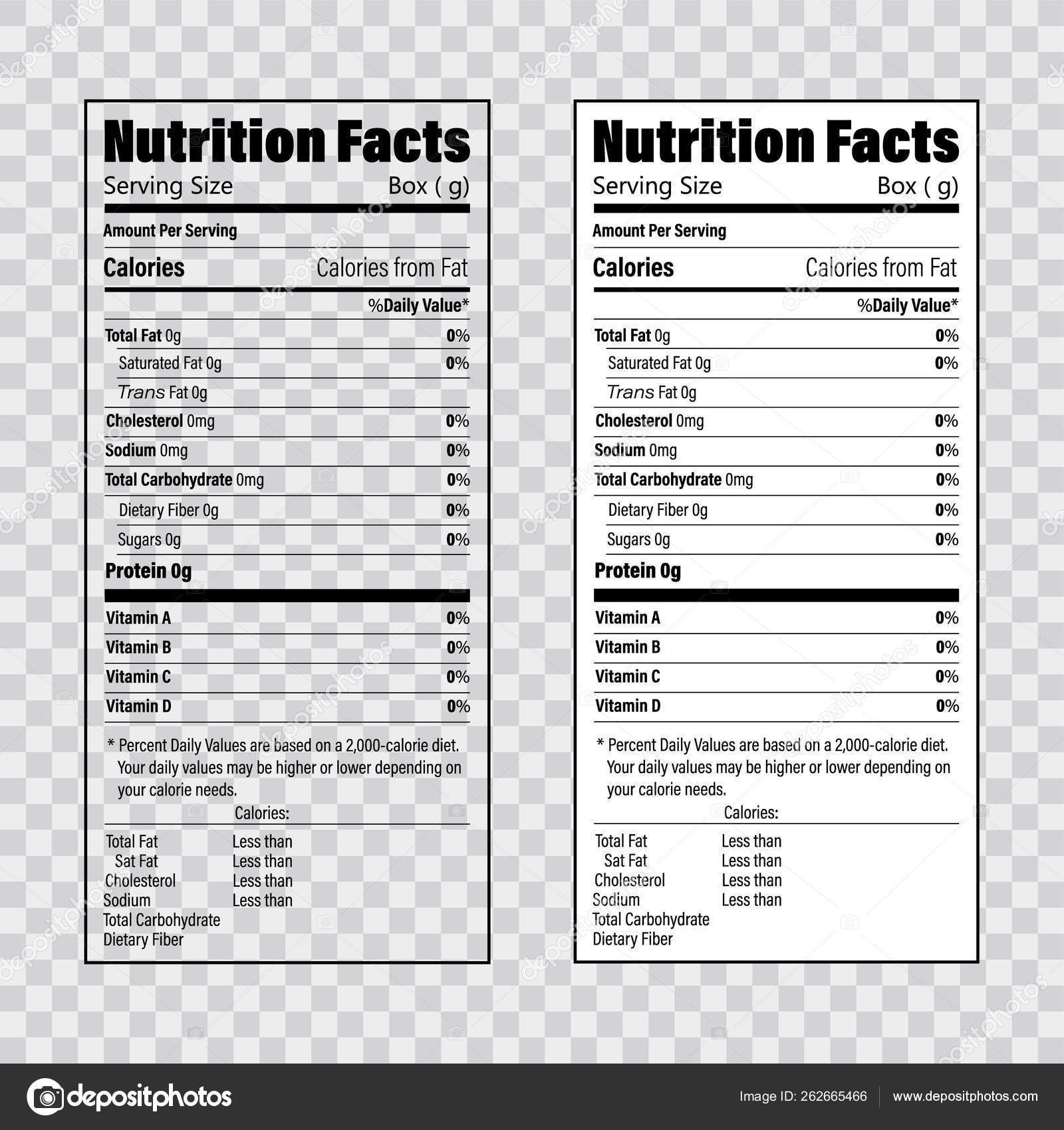Blank Nutrition Label Template Nutrition Ftempo