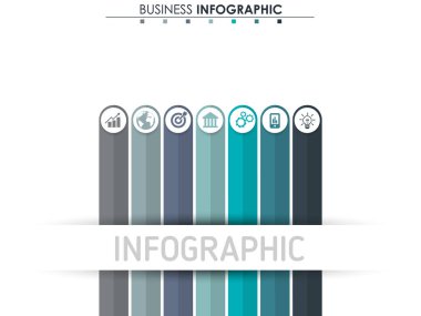 İş verileri görselleştirme. İşlem grafiği. Grafiğin soyut öğeleri, 3,4,5,6,7,8 adımlı diyagram, seçenekler, parçalar veya işlemler. Sunu için vektör iş şablonu. Bilgi grafiği için yaratıcı konsept.