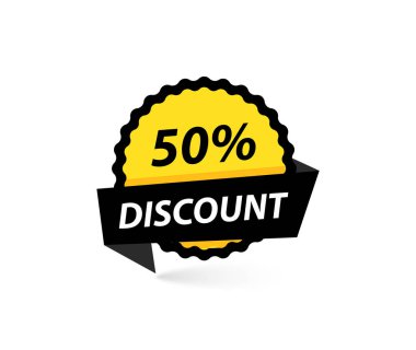 Satış etiketi. Özel teklif, büyük satış, indirim, en iyi fiyat, mega satış afiş. Alışveriş veya online alışveriş. Etiket, rozet, kupon, mağaza. Vektör İllüstrasyonu.