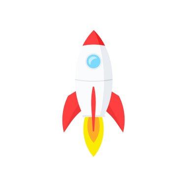 Başlangıç iş kavramı, roket veya rocketship başlatmak, fikir başarılı iş proje başlangıç, inovasyon stratejisi, alttan yukarıya ittirmek teknoloji, vektör çizim yaratıcı arka plan.