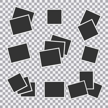 Şeffaf arka plana yerleştirilen retro gerçekçi vektör fotoğraf çerçevesi. Illüstrasyon.