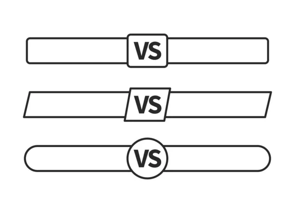 Σύνολο σύμβολο ανταγωνισμού vs. έναντι του πινέλου κειμένου γράμματα ζωγραφική. Απεικόνιση διανυσματικών φορέων. — Διανυσματικό Αρχείο