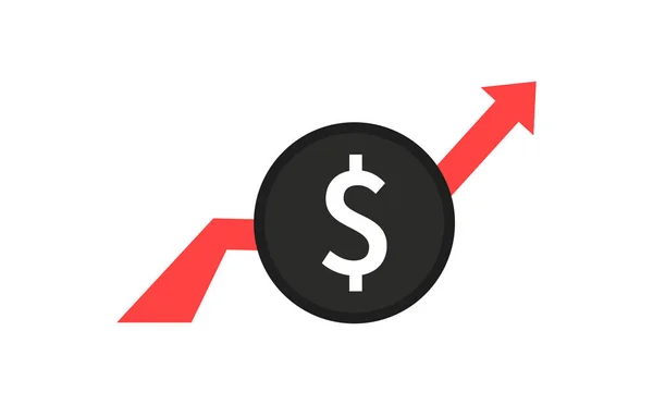 Pictogram voor stijgende kosten. Afbeelding geïsoleerd op witte achtergrond. Vector illustratie. — Stockvector