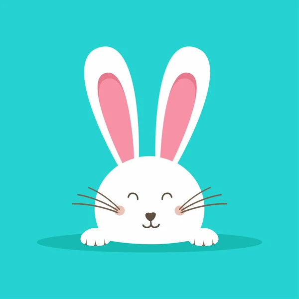 Happy Easter web banner. Greeting card with rabbit. Bunny ears. Vector illustration. — Stock Vector