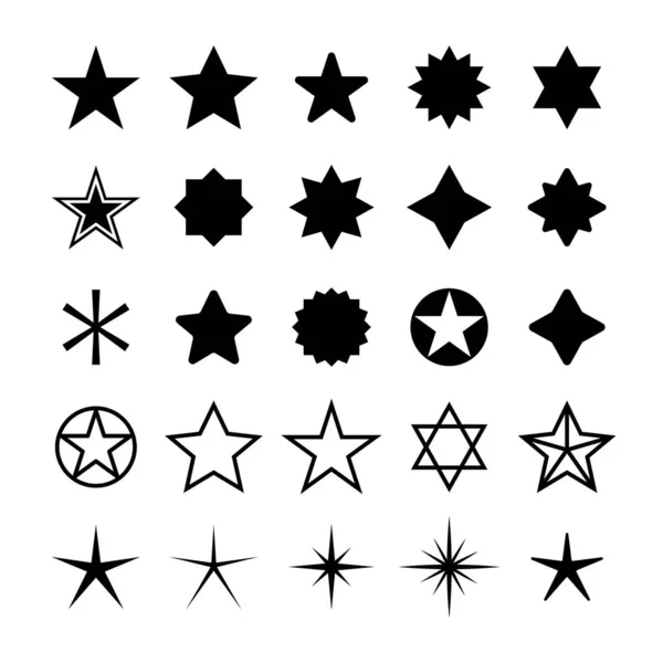 Conjunto de iconos estrella. Colección de cinco estrellas. Ilustración vectorial . — Vector de stock