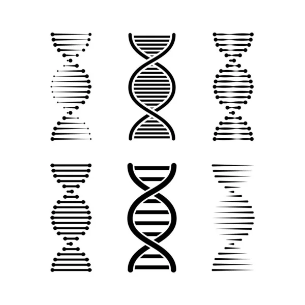 Sada symbolů abstraktní strand DNA nebo chromozomů. Vektorové ilustrace. — Stockový vektor