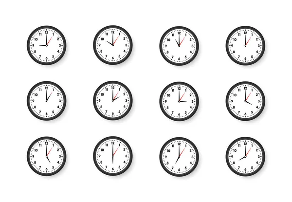 Horloge isolée sur fond blanc. — Image vectorielle