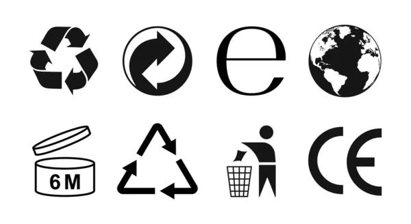 Ensemble de symboles d'emballage, icônes d'emballage. Illustration vectorielle . — Image vectorielle