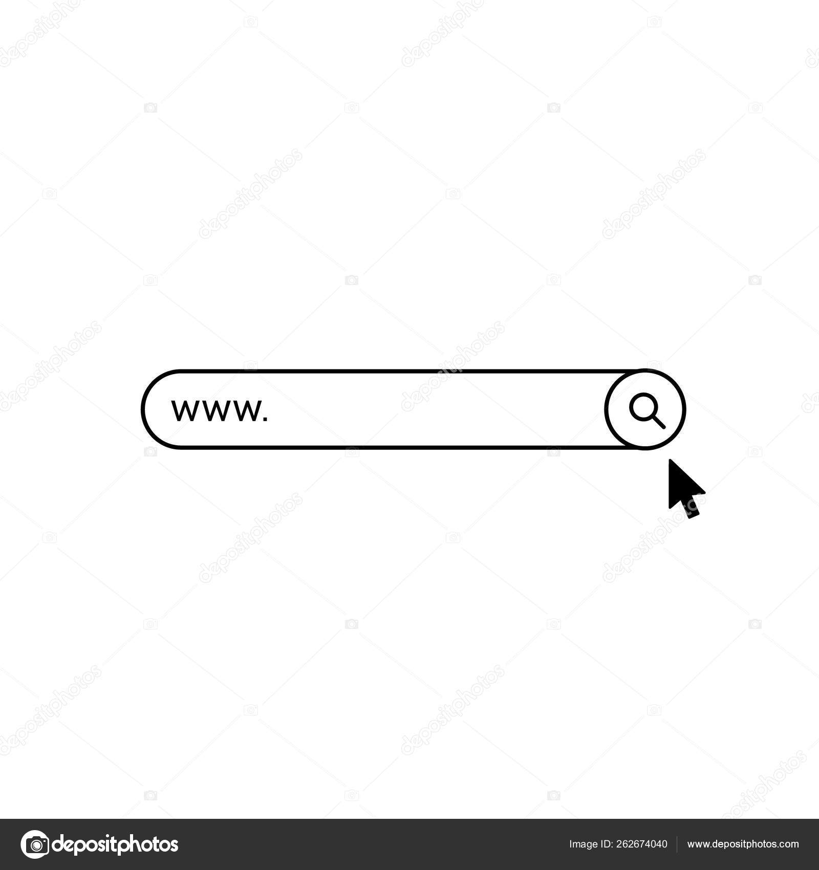 Set www search bar icons. Vector illustration isolated on white background.  www search bar icon for web site, app, ui and logo. Concept search and www.  Stock Vector by ©Sergii19.i.ua 262674040, image size:1600x1700