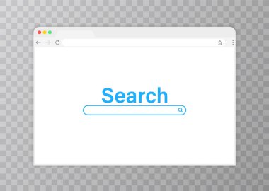 Tarayıcı penceresi. Düz stil içinde örümcek ağı kaş. Pencere kavramı Internet tarayıcısı. Mockup ekran tasarımı. Vektör illüstrasyon kavramı.