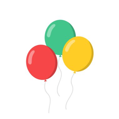 Balonlar. Düz tasarım, vektör çizim arka plan üzerinde.