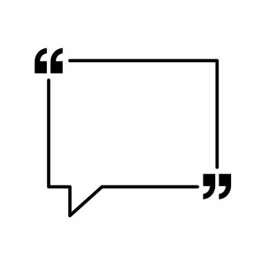 Simge vektör tırnak. Quotemarks anahat, konuşma işaretleri, ters virgül veya koleksiyon işaretler konuşmayı. Vektör hat sanat illüstrasyon izole beyaz arka plan üzerinde.