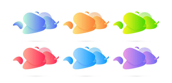 Abstract modern fluid gradient, graphic elements liquid shape. Vector banners with flowing liquid shapes. Vector illustration.