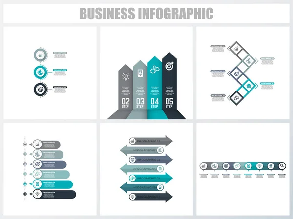 Abstrakte Infografiken nummerieren Optionen Vorlage 3, 4, 5, 6, 7, 8. Vektorillustration. kann für Workflow-Layout, Diagramm, Strategie Business Step-Optionen, Banner und Web-Design-Set verwendet werden. — Stockvektor