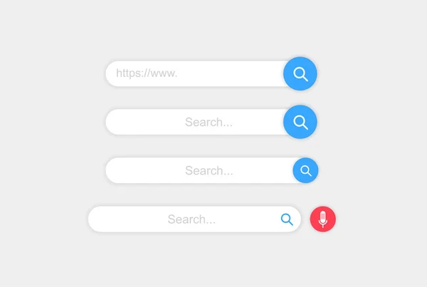 Establecer www barra de búsqueda iconos. Ilustración vectorial aislada sobre fondo blanco. www icono de barra de búsqueda para el sitio web, aplicación, ui y logotipo. Concepto de búsqueda y www . — Archivo Imágenes Vectoriales