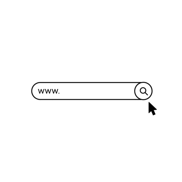 Www 검색 바 아이콘을 설정합니다. 흰색 배경에 격리된 벡터 그림입니다. 웹 사이트, 응용 프로그램, UI 및 로고에 대한 www 검색 바 아이콘. 개념 검색 및 www. — 스톡 벡터