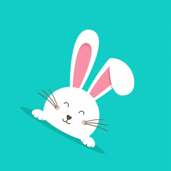 Happy Easter web banner. Greeting card with rabbit. Bunny ears. Vector illustration. — Stock Vector