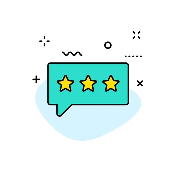 Feedback e Review icone web in stile linea. Star Rating, Simboli di emozione. Illustrazione vettoriale . — Vettoriale Stock