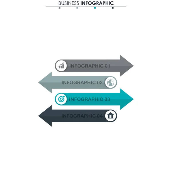 Geschäftsdaten Grafik Abstrakte Elemente Des Diagramms Diagramm Mit Schritten Strategie — Stockvektor