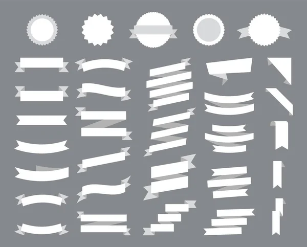 Επίπεδη διανυσματικές κορδέλες πανό επίπεδη απομονωμένη σε λευκό φόντο, εικόνα σύνολο κορδέλες. Συλλογή εικονιδίων κορδέλες. — Διανυσματικό Αρχείο