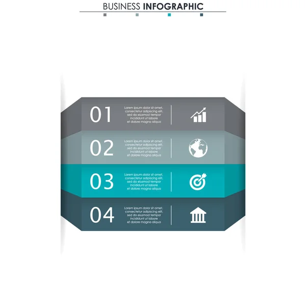 Business data, chart. Abstract elements of graph, diagram with 4 steps, strategy, options, parts or processes. Vector business template for presentation. Creative concept for infographic. — Stock Vector
