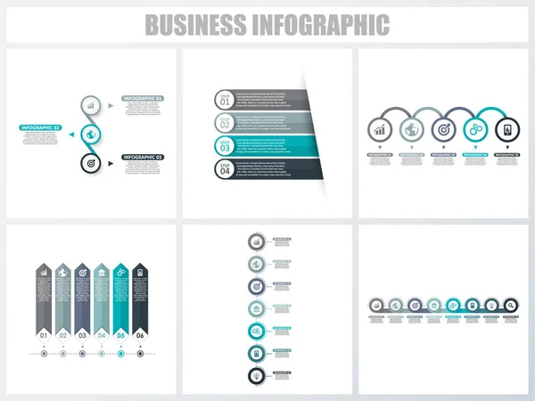 Abstracte infographics nummer opties sjabloon 3, 4, 5, 6, 7, 8. Vector illustratie. Kan worden gebruikt voor workflow layout, diagram, strategie Business Step opties, banner en Web ontwerpset. — Stockvector