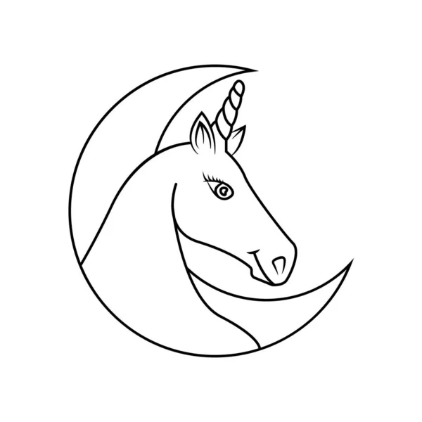 Unicorn icon. Rainbow horn unicorn. Vector illustaration. — Stock Vector
