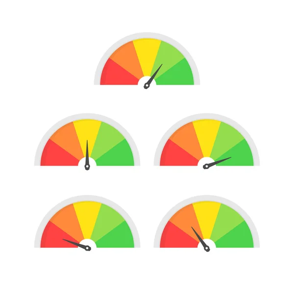 Satisfacción del cliente medidor de velocidad establecido. Ilustración vectorial . — Archivo Imágenes Vectoriales