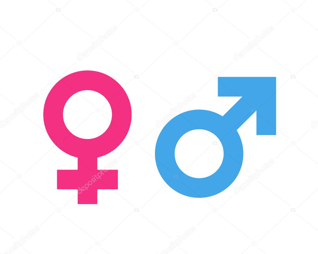 Gender symbol pink and blue icon vector illustration.