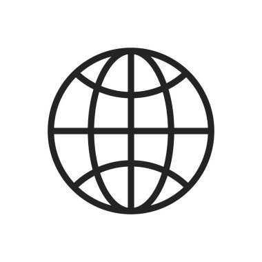 Küre anahat simgeleri ile ilgili. Örümcek ağı apps. Web sitesi tasarımı ve geliştirme, uygulama geliştirme için ince çizgi vektör simgeler. Vektör çizim.