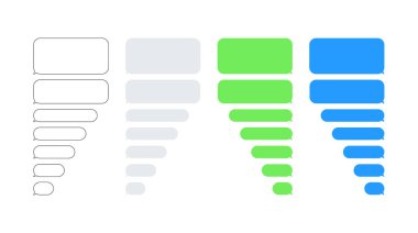 İleti kabarcıklar vektör sohbet. İleti kabarcıklar sohbet kutuları simgeler vektör şablonu.