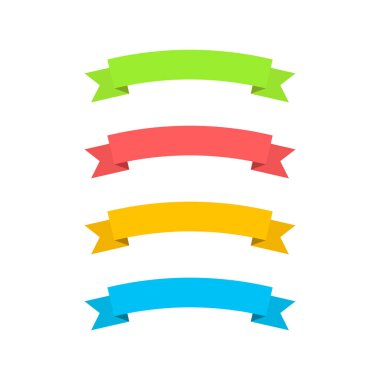 Düz vektör şeritler afiş düz beyaz arka plan üzerinde izole, İllüstrasyon Seti 50 şeritler.