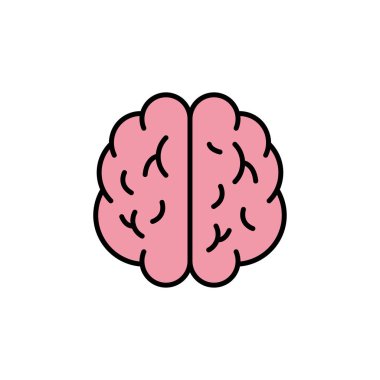 Beyin simgesi. Yaratıcı fikir sembolü. Beyin fırtınası. Vektör çizimi.